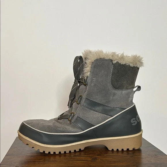 Sorel Tivoli II Quarry Gray Waterproof Short Boots Size 10 - Picture 2 of 11